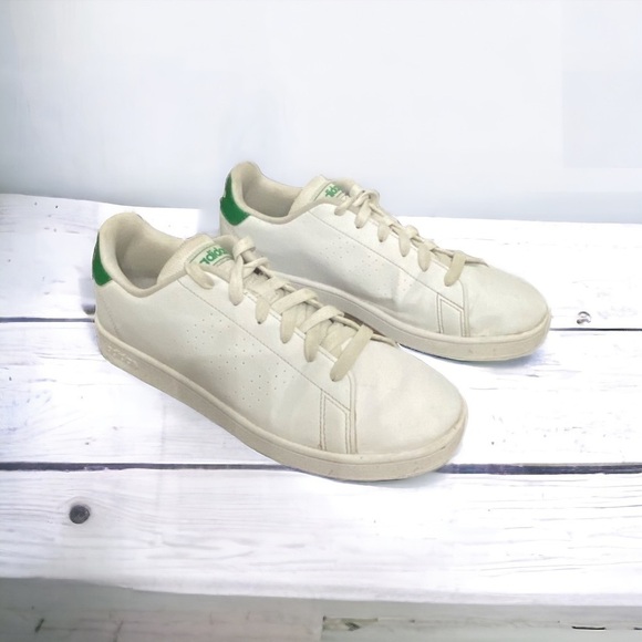 Adidas Stan Smith White and Green Low Top Sneakers, Men's Size 5 - Picture 1 of 9